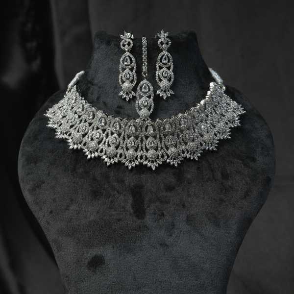 Cubic Zirconia Bridal Choker Set