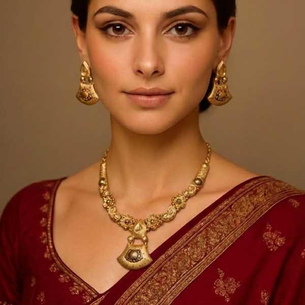 Imperial Floral Bell Pendant Jewelry Set