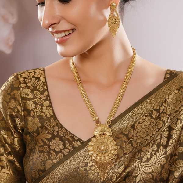 Flower Gold Necklace Set