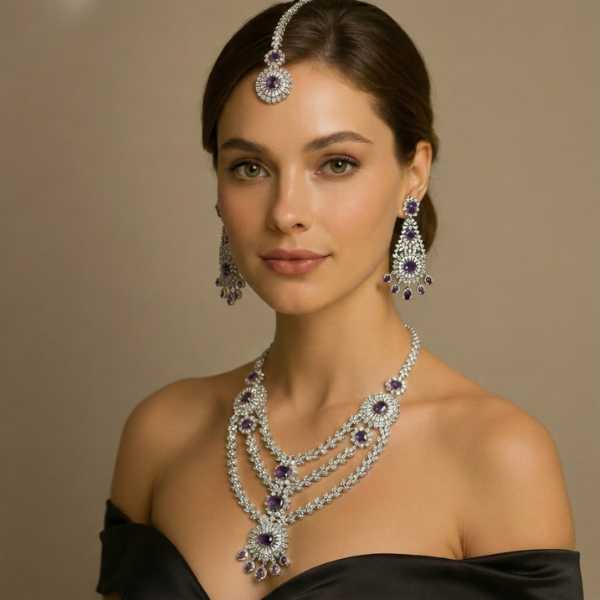 Midnight Crystal Royal Necklace Set